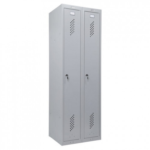 Шкаф металлический для одежды BRABIX LK 21-60, УСИЛЕННЫЙ, 2 секции, 1830х600х500 мм, 32 кг, 291126, S230BR402502