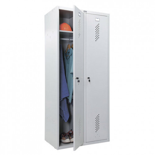 Шкаф металлический для одежды ПРАКТИК LS-21-80, двухсекционный, 1830х813х500 мм, 35 кг