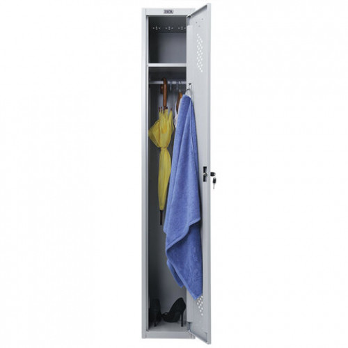 Шкаф металлический для одежды ПРАКТИК LS-01, односекционный, 1830х302х500 мм, 17 кг, разборный