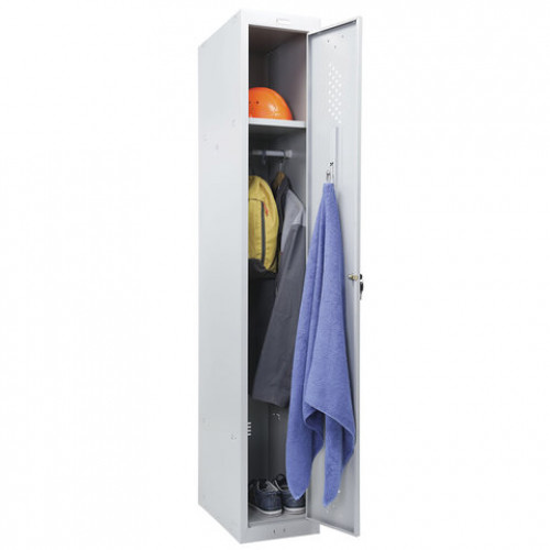 Шкаф металлический для одежды BRABIX LK 11-30, УСИЛЕННЫЙ, 1 секция, 1830х300х500 мм,18 кг, 291127, S230BR401102
