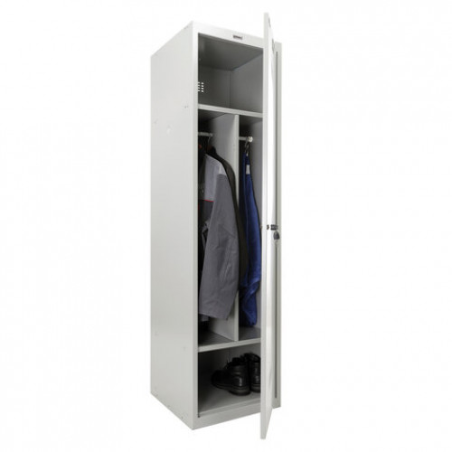 Шкаф металлический для одежды BRABIX LK 11-50, УСИЛЕННЫЙ, 2 отделения, 1830х500х500 мм, 22 кг, 291132, S230BR404102