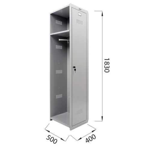 Шкаф (секция без стенки) металлический для одежды BRABIX LK 01-40, УСИЛЕННЫЙ, 1830х400х500 мм, 291131, S230BR403202