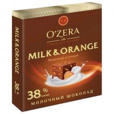 Шоколад порционный O'ZERA Milk & Orange, молочный с апельсином, 90 г, ОС824