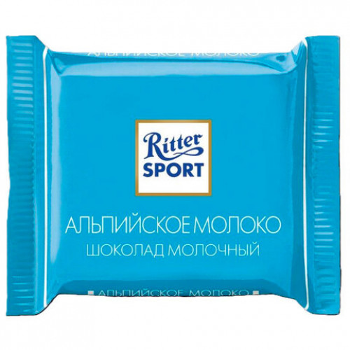 Шоколад порционный 1 плитка RITTER SPORT, ассорти, 16,67 г, Яркая коллекция