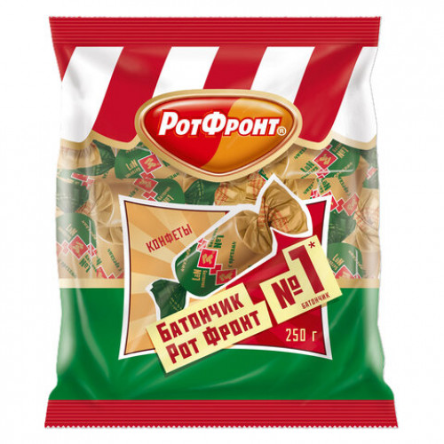 Конфеты шоколадные РОТ ФРОНТ Батончики с орехами, 250 г, РФ05481