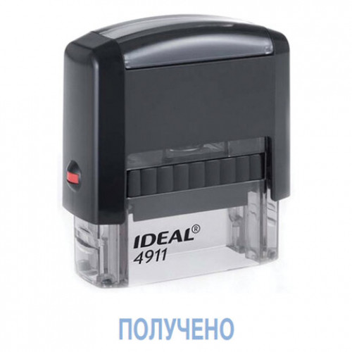 Штамп стандартный ПОЛУЧЕНО, оттиск 38х14 мм, синий, TRODAT IDEAL 4911 DB-1.1, 161486