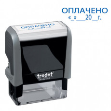Штамп стандартный ОПЛАЧЕНО, дата, оттиск 38х14 мм, синий, TRODAT 4911P4-3.13, 4911-3.13