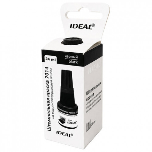Краска штемпельная TRODAT IDEAL 7014, черная, 24 мл, на водно-глицериновой основе, 206915/219403