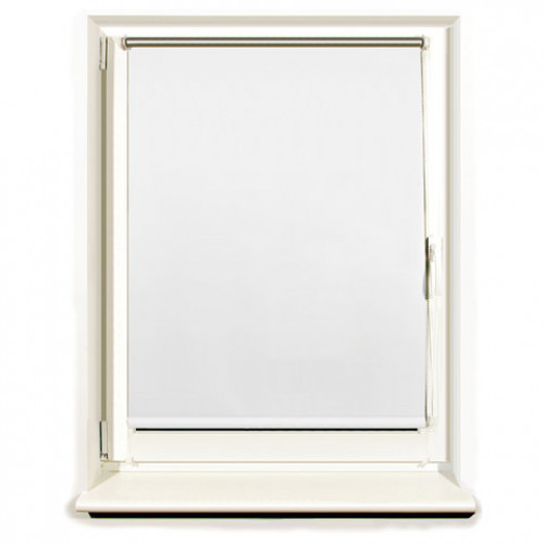 Штора рулонная светонепроницаемая (Блэкаут) BRABIX 60х175 см, белый/серебро, 606007