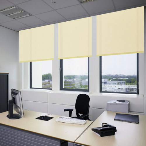 Штора рулонная BRABIX 80х175 см, текстура - лён, защита 55-85%, 200 г/м2, кремовый S-21, 605993