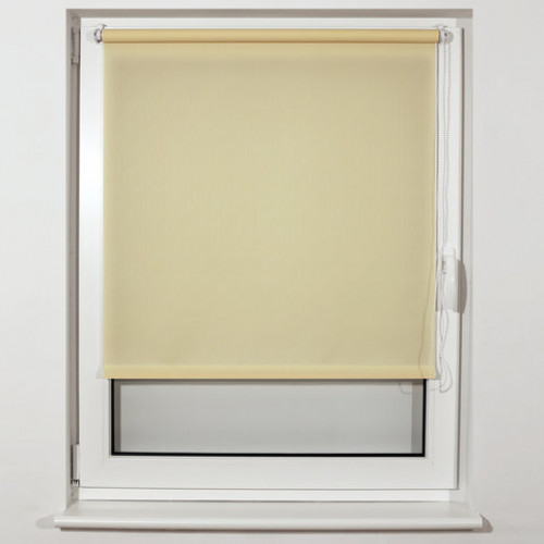 Штора рулонная BRABIX 80х175 см, текстура - лён, защита 55-85%, 200 г/м2, кремовый S-21, 605993