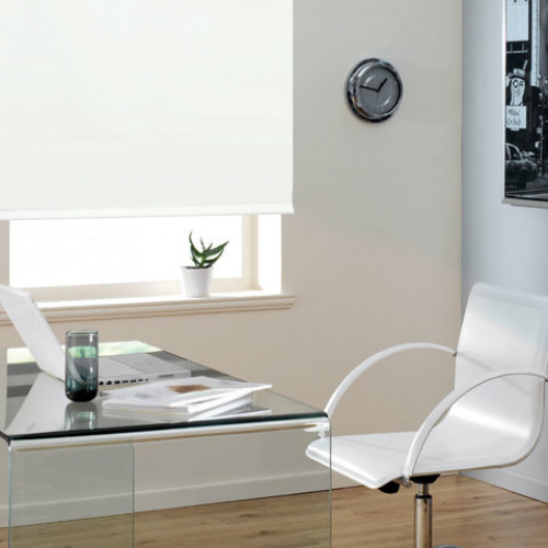 Штора рулонная светонепроницаемая (Блэкаут) BRABIX 140х175 см, белый/серебро, 606019