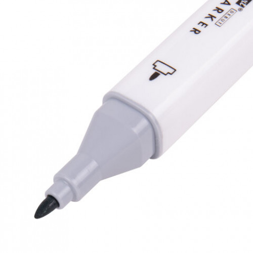 Маркеры для скетчинга двусторонние BRAUBERG ART DEBUT WHITE, НАБОР 12 шт., серые цвета, 152136