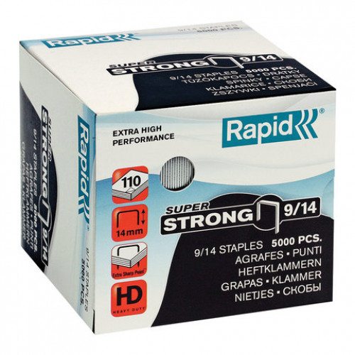 Скобы для степлера RAPID HD110 Super Strong №9/14, 5000 штук, до 110 листов, 24871500