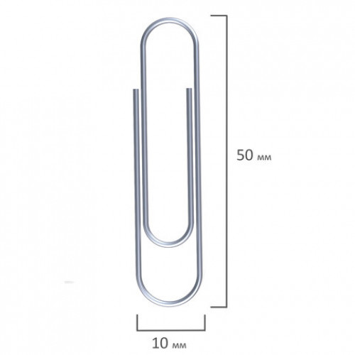 Скрепки большие 50 мм, STAFF, оцинкованные, 50 шт., в картонной коробке, РОССИЯ, 224800