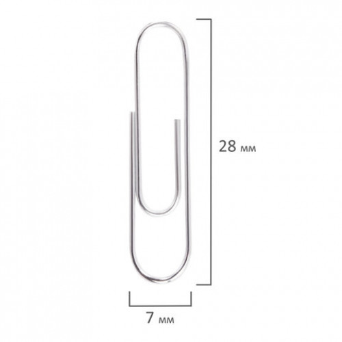 Скрепки BRAUBERG, 28 мм, оцинкованные, 100 шт., в картонной коробке, 227583