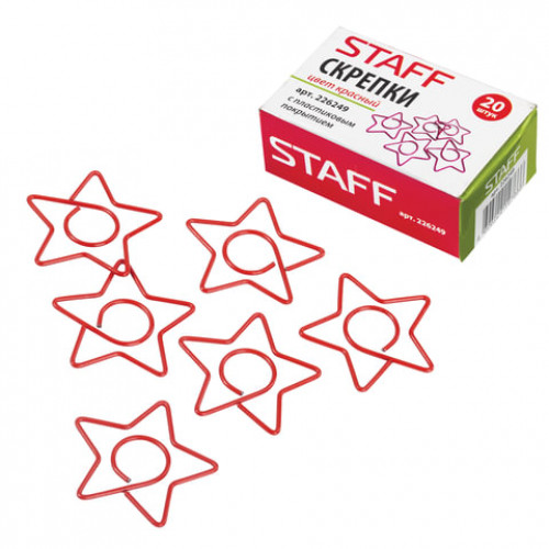 Скрепки STAFF Manager Звезда, 32 мм, 20 шт., в картонной коробке, 226249