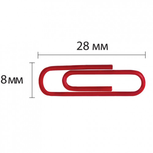 Скрепки BRAUBERG, 28 мм, цветные, 100 шт., в картонной коробке, Россия, 220555