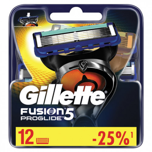 Сменные кассеты для бритья 12 шт., GILLETTE (Жиллет) Fusion ProGlide, для мужчин, GIL-81521963