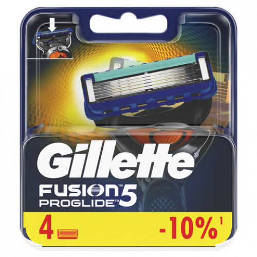 Сменные кассеты для бритья 4 шт., GILLETTE (Жиллет) Fusion ProGlide, для мужчин