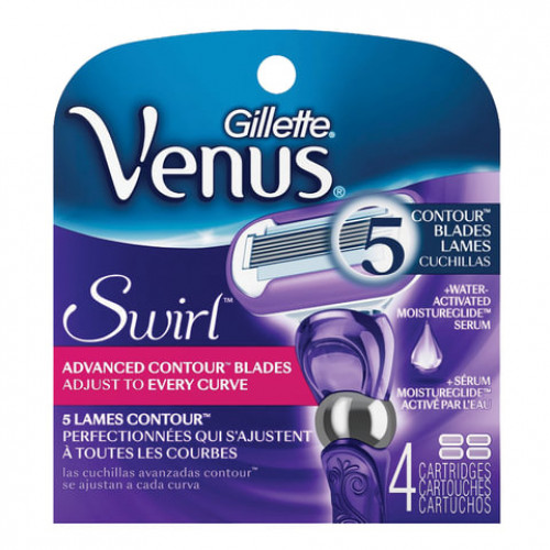 Сменные кассеты для бритья 4 шт., GILLETTE VENUS (Жиллет Винес) Swirl, для женщин, VNS-81559824