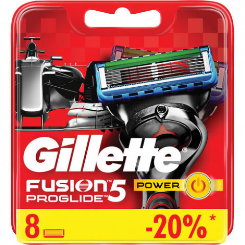 Сменные кассеты для бритья 8 шт., GILLETTE (Жиллет) Fusion ProGlide Power, для мужчин