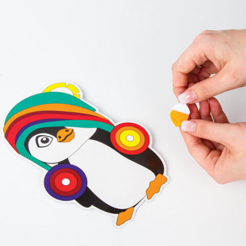 Набор для творчества Аппликация из фетра, Пингвинчик, основа 20х15 см, ЮНЛАНДИЯ, 662389