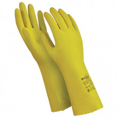 Перчатки латексные MANIPULA Блеск, хлопчатобумажное напыление, размер 10-10,5 (XL), желтые, L-F-01