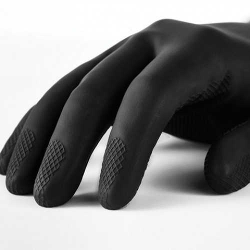 Перчатки латексные MANIPULA КЩС-2, ультратонкие, размер 8-8,5 (M), черные, L-U-032/CG-943