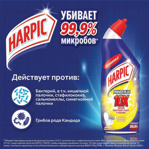Средство для уборки туалета с дезинфицирующим эффектом 450 мл HARPIC POWER PLUS Лимоннная свежесть, 3402209000