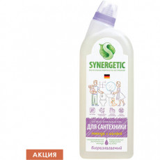 Средство для уборки туалета антибактериальное 700 мл SYNERGETIC Лаванда и шалфей, био, 104072