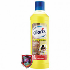 Средство для мытья пола дезинфицирующее 1 л GLORIX (Глорикс) Лимонная Энергия, без хлора, 8677296