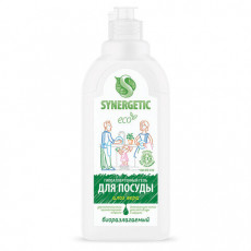 Гель для мытья посуды биоразлагаемый 500 мл, SYNERGETIC Алоэ, флип-топ, 103053/14
