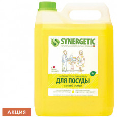 Средство для мытья посуды антибактериальное 5 л SYNERGETIC Лимон, 103500