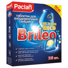 Таблетки для мытья посуды в посудомоечных машинах 25 шт., PACLAN Brileo All in one Gold, 419120 Таблетки для мытья посуды в посудомоечных машинах 25 шт., PACLAN Brileo All in one Gold, 419120