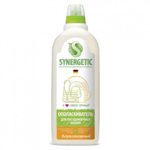 Ополаскиватель для посудомоечных машин 750 мл SYNERGETIC, биоразлагаемый, 102750