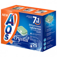 Таблетки для посудомоечных машин 25 шт., AOS 7 в 1 Crystal Complete, 362-5