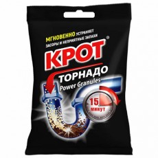 Средство для прочистки канализационных труб в гранулах 90 г, КРОТ Торнадо, 4000014