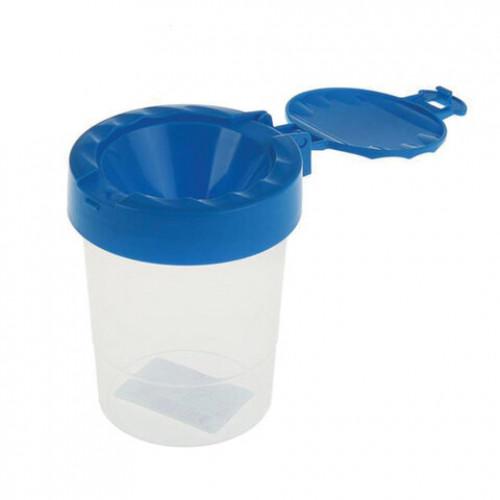 Стакан-непроливайка СТАММ Премиум, с крышкой, ассорти, прозрачный, СН350