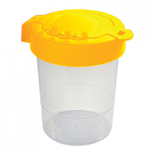 Стакан-непроливайка СТАММ Премиум, с крышкой, ассорти, прозрачный, СН350