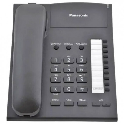 Телефон PANASONIC KX-TS2382RUB, память 10 ном., тональный/импульсный режим, повтор, чёрный