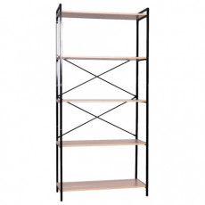 Стеллаж BRABIX SMART SH-004, 790х360х1950 мм, ЛОФТ, 5 полок, металл/ЛДСП ясень шимо светлый, каркас черный, 641943 Стеллаж BRABIX SMART SH-004, 790х360х1950 мм, ЛОФТ, 5 полок, металл/ЛДСП ясень шимо светлый, каркас черный, 641943