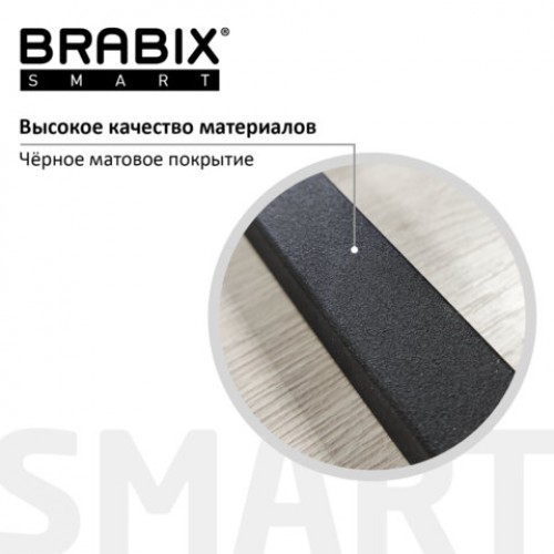 Стеллаж BRABIX Smart SH-004, 605х290х790 мм, ЛОФТ, прямой, складной, металл/ЛДСП дуб, каркас черный, 641866