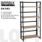 Стеллаж на металлокаркасе BRABIX LOFT SH-001, 600х300х1250 мм, складной, цвет дуб натуральный, 641230
