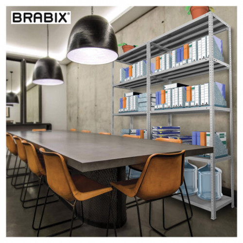 Стеллаж металлический BRABIX MS Plus-185/40-4, 1850х1000х400 мм, 4 полки, регулируемые опоры, 291105, S241BR154402