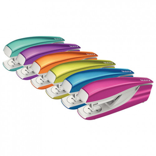 Степлер №24/6, 26/6 металлический LEITZ New NeXXt WOW, до 30 л., синий металлик, 55022036