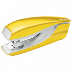 Степлер №24/6, 26/6 металлический LEITZ New NeXXt WOW, до 30 л., желтый металлик, 55022016