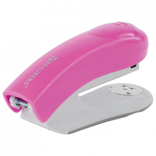 Степлер №24/6, 26/6 BRAUBERG Original, до 25 листов, розовый, 227773