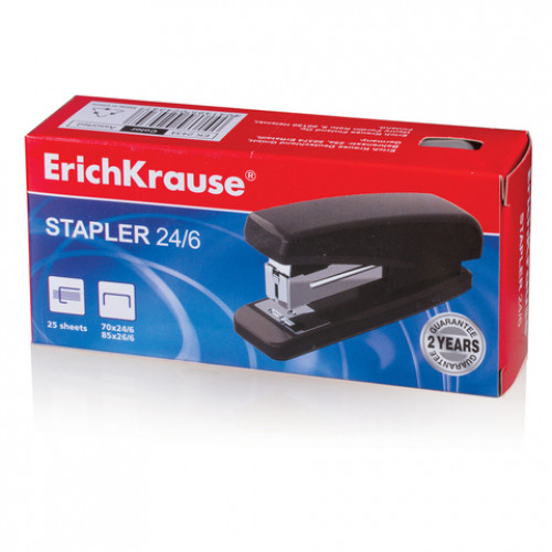Степлер №24/6 ERICH KRAUSE, до 25 листов, ассорти, 2434