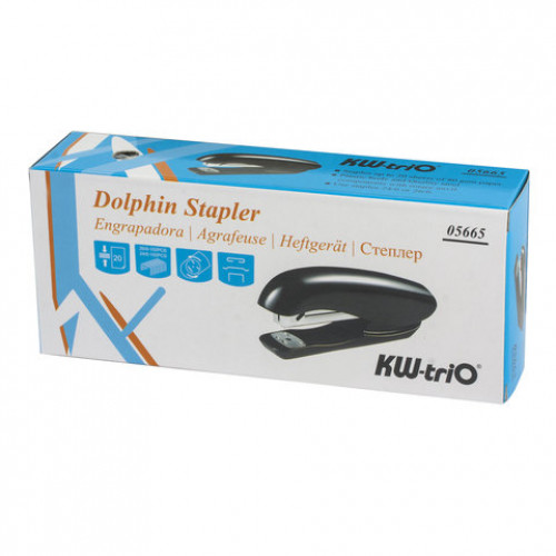 Степлер №24/6, 26/6 KW-trio Dolphin Half-strip, до 20 листов, ассорти, 5665, -5665